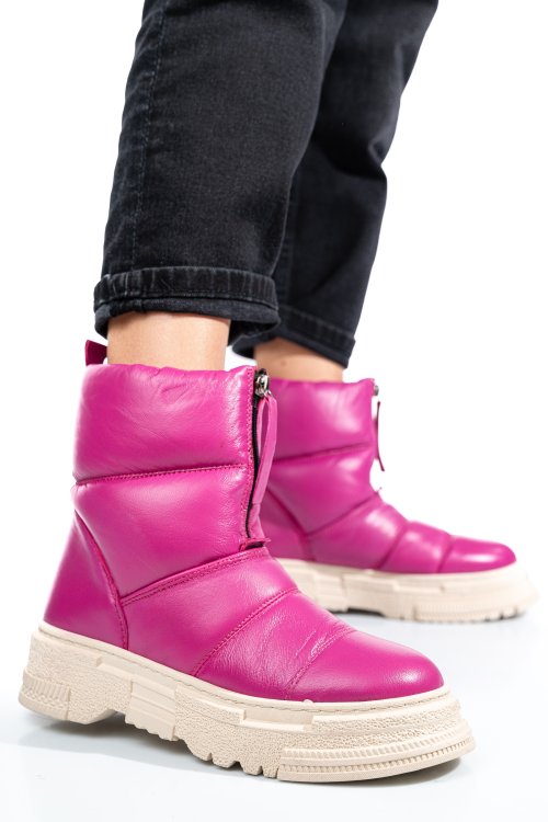 Ghete fuchsia piele naturala apck4005