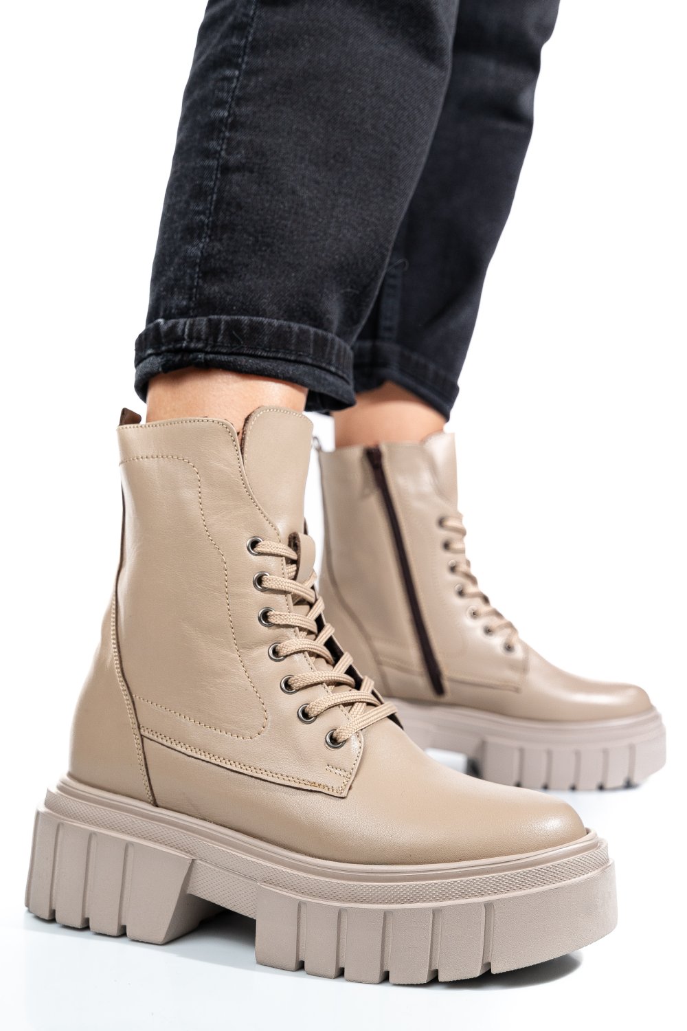 GHETE DAMA PIELE NATURALA TAUPE 2S7722833NB