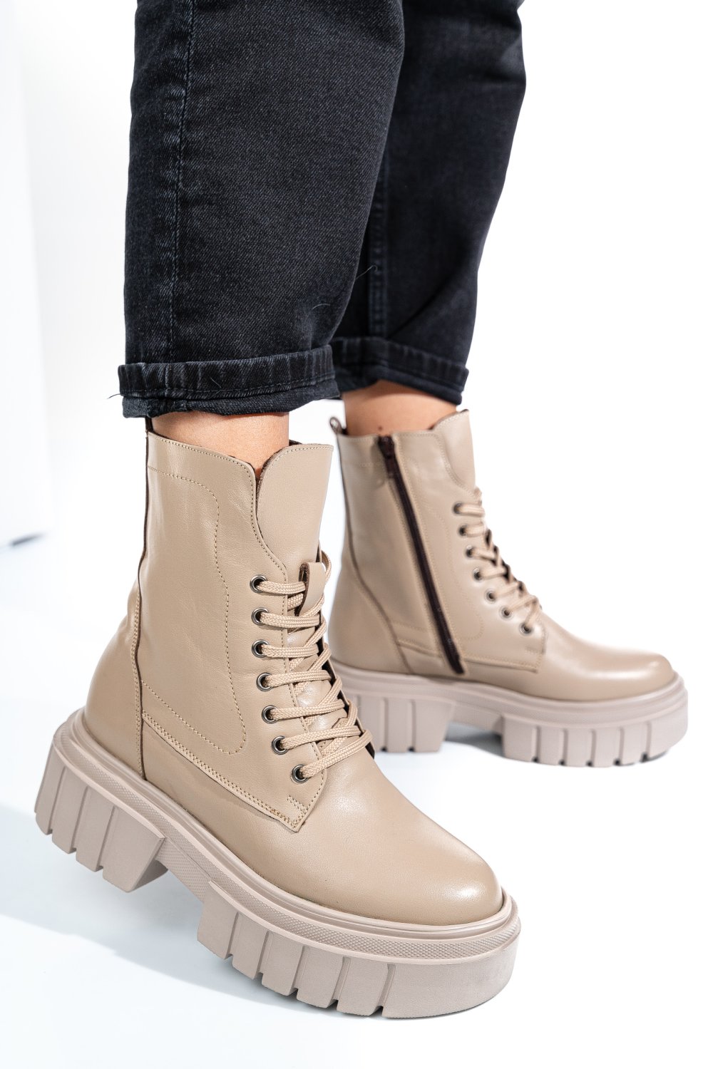 GHETE DAMA PIELE NATURALA TAUPE 2S7722833NB