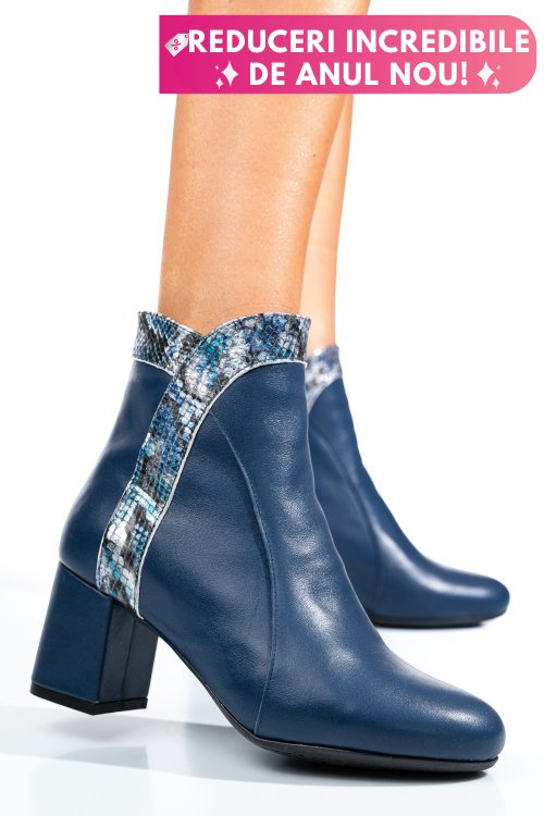 Botine bleumarin snk piele naturala 7s7777
