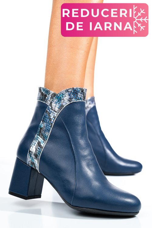 Botine bleumarin snk piele naturala 7s7777