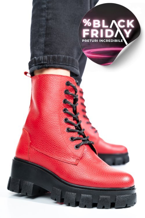 Ghete rosii piele naturala 1s7755