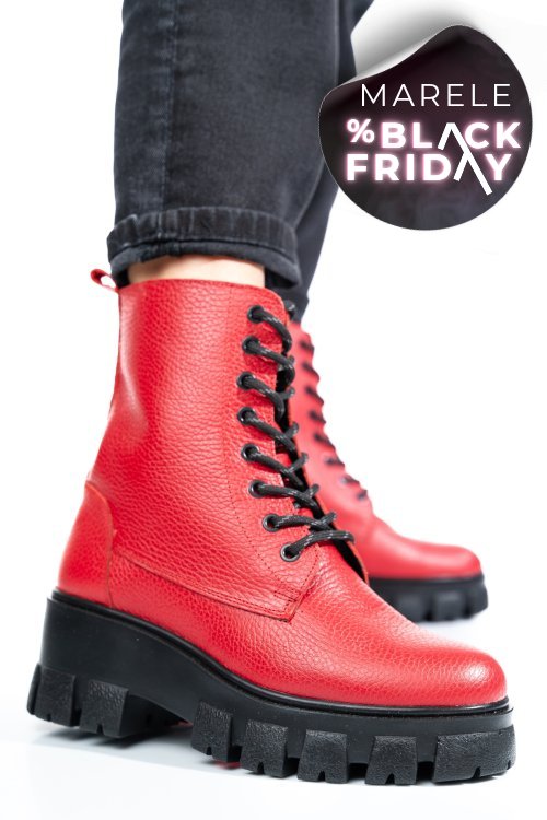 Ghete rosii piele naturala 1s7755