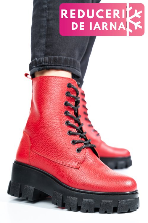 Ghete rosii piele naturala 1s7755