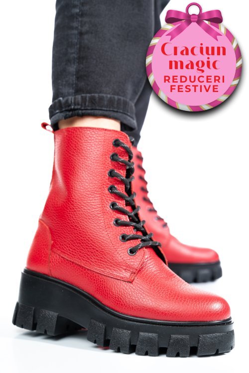 Ghete rosii piele naturala 1s7755