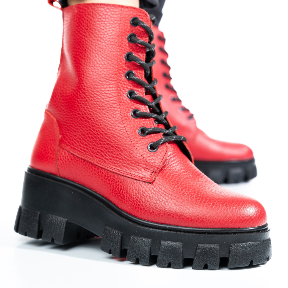 GHETE ROSII PIELE NATURALA 1S7755