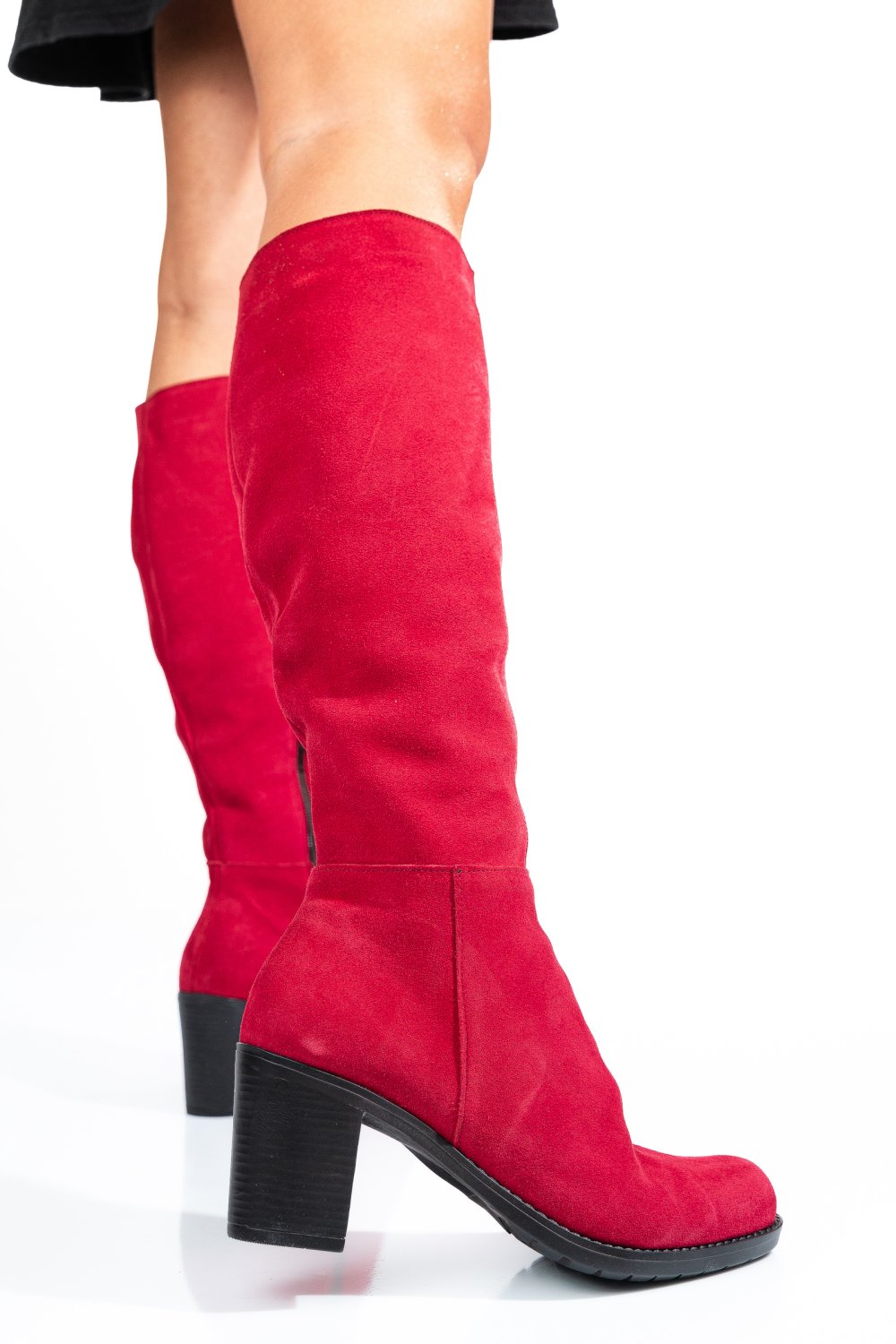 CIZME ROSII PIELE NATURALA INTOARSA 8S7700