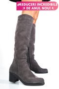 CIZME GRI PIELE NATURALA INTOARSA 8S7700
