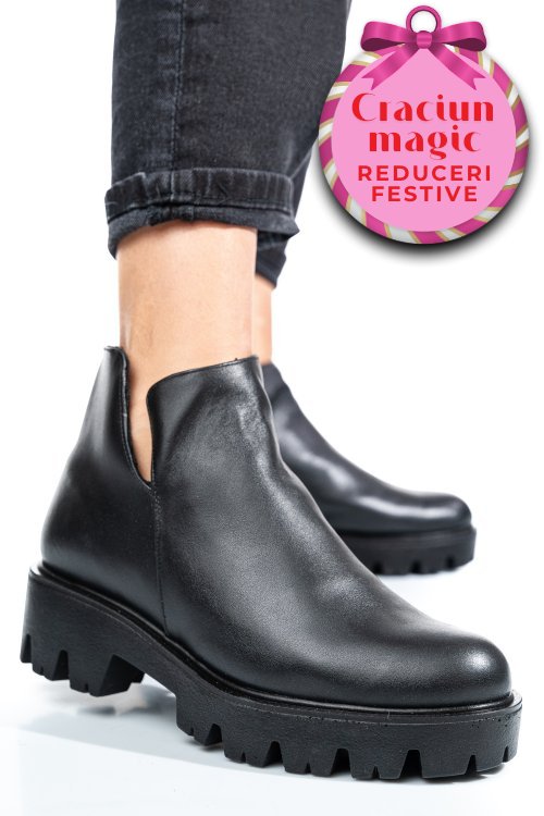 Ghete negre piele naturala 0s7724