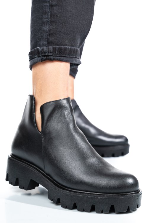 Ghete negre piele naturala 0s7724