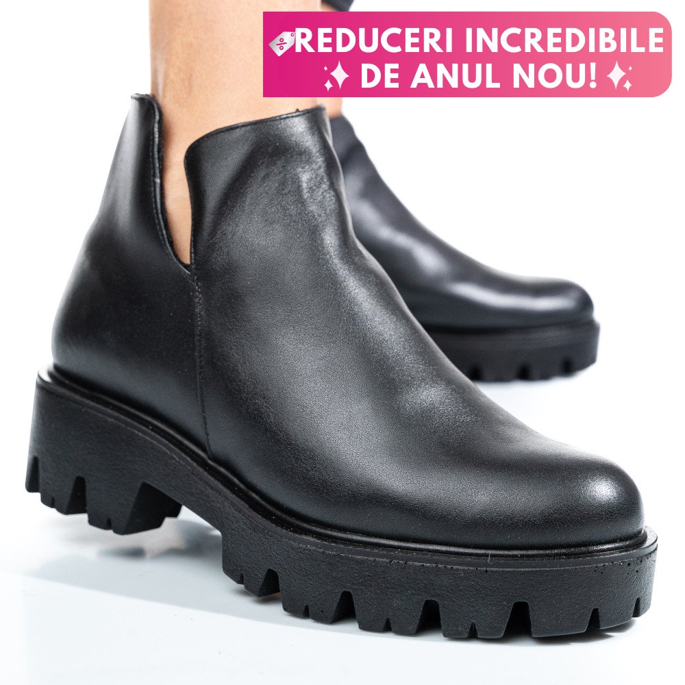 GHETE NEGRE PIELE NATURALA 0S7724