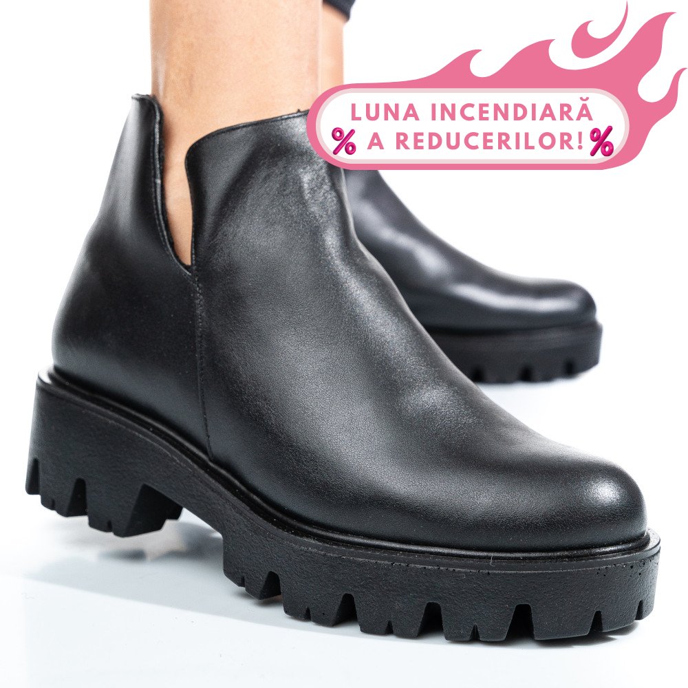 GHETE NEGRE PIELE NATURALA 0S7724