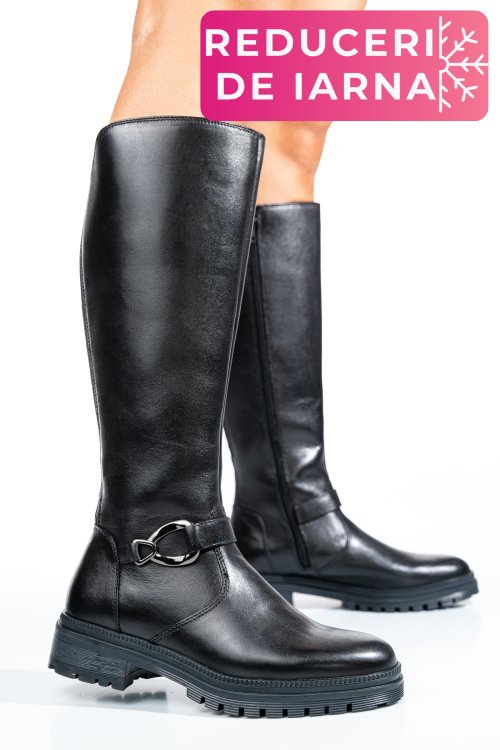 Cizme femei piele naturala negre ws77b54h13
