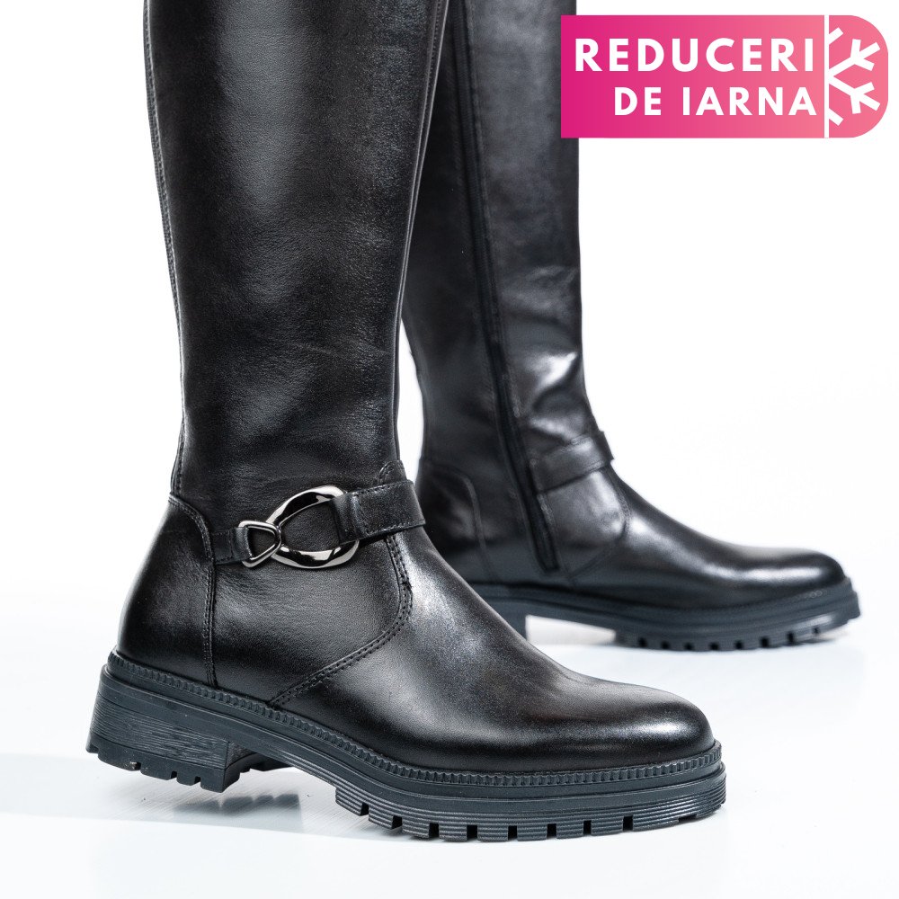 CIZME FEMEI PIELE NATURALA NEGRE WS77B54H13