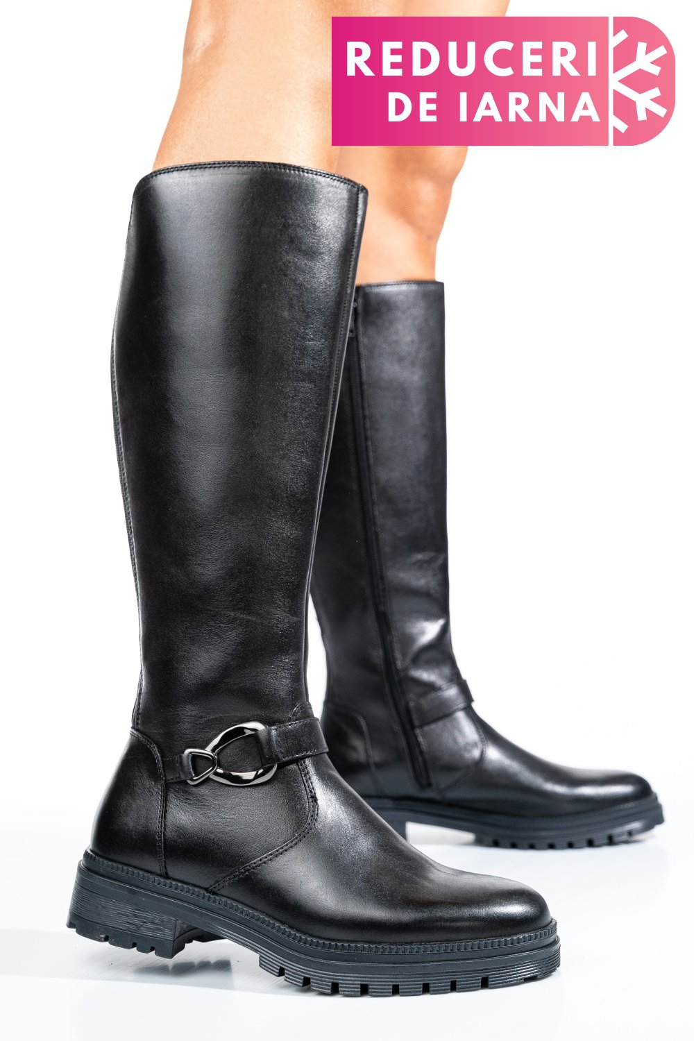 CIZME FEMEI PIELE NATURALA NEGRE WS77B54H13