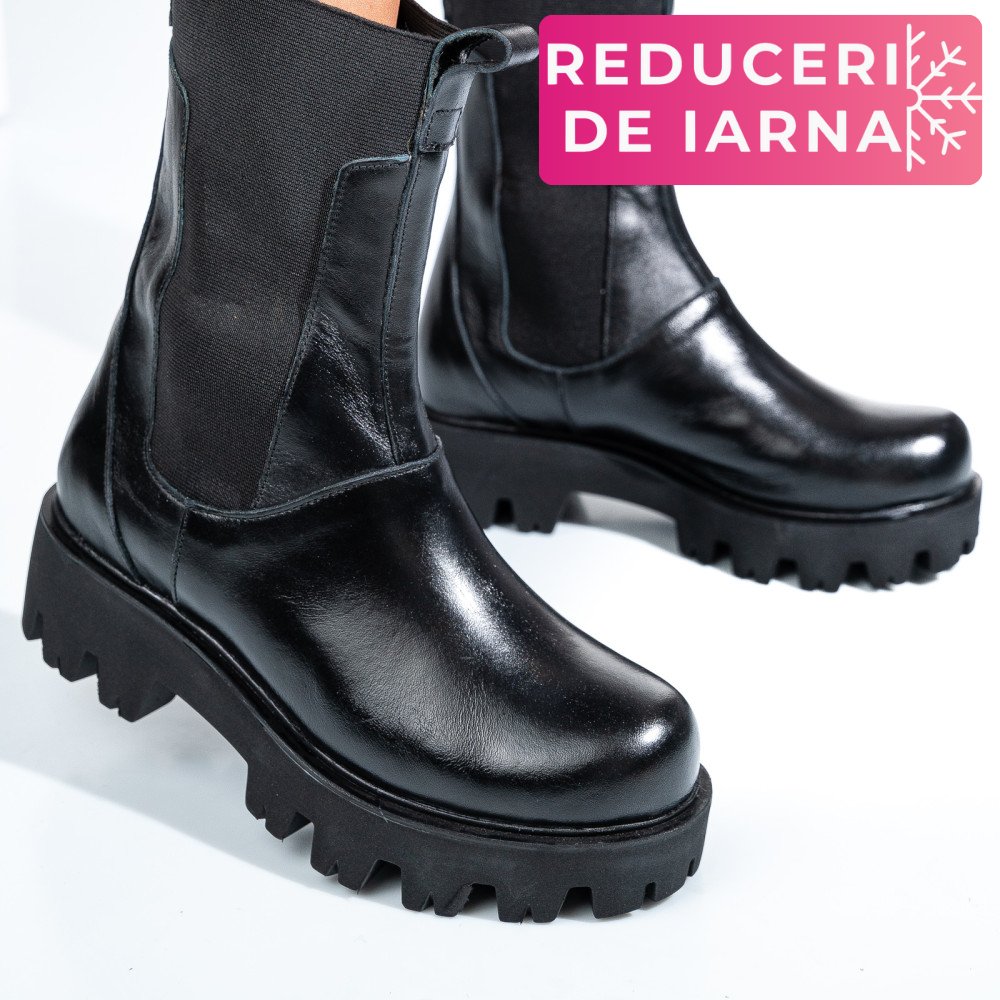 GHETE NEGRE PIELE NATURALA 7S77628B