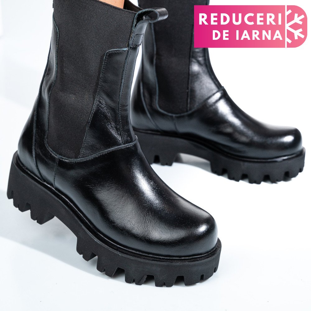 GHETE NEGRE PIELE NATURALA 7S77628B