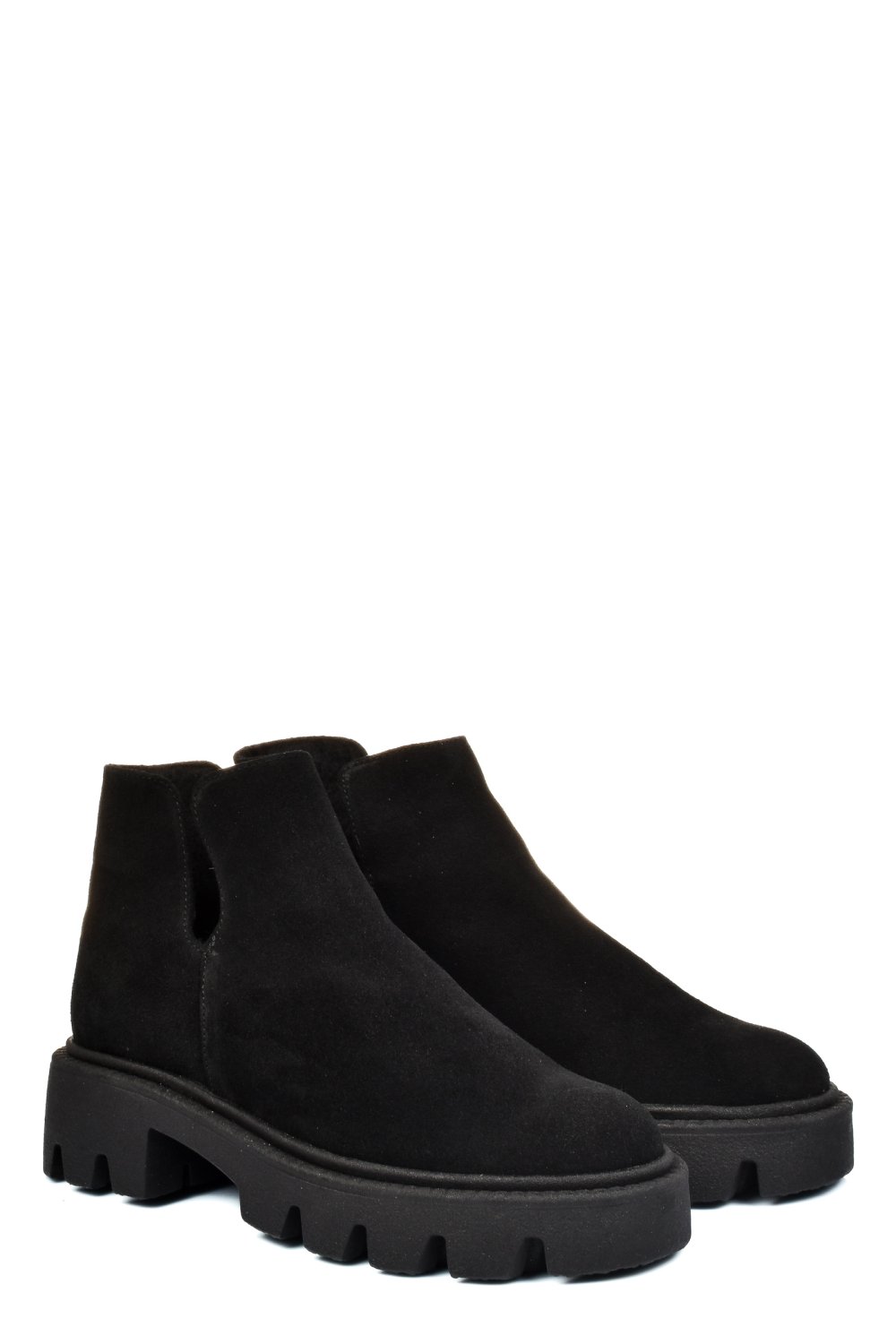 GHETE NEGRE PIELE NATURALA INTOARSA 0S7724