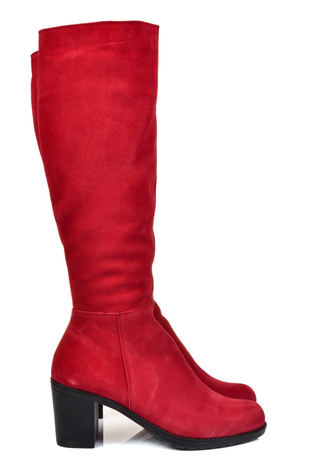 CIZME ROSII PIELE NATURALA INTOARSA 8S7700