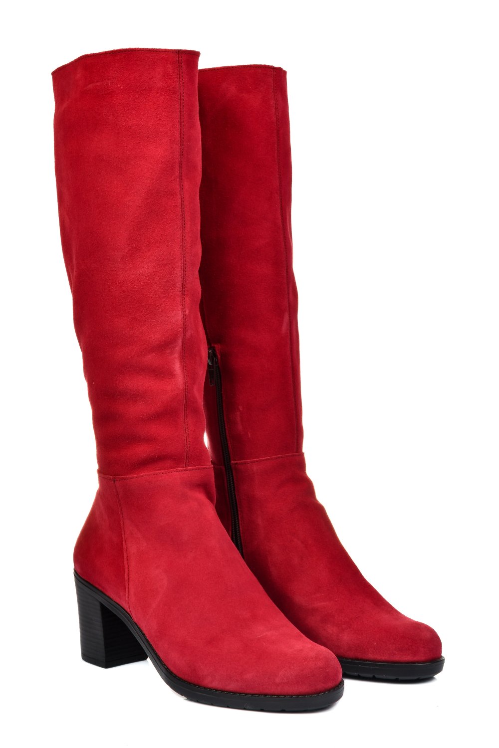 CIZME ROSII PIELE NATURALA INTOARSA 8S7700