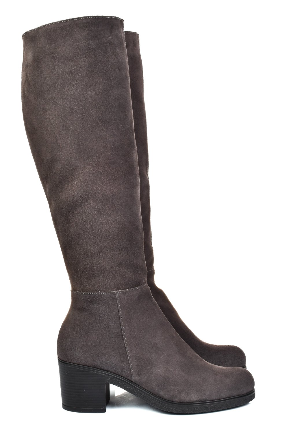 CIZME GRI PIELE NATURALA INTOARSA 8S7700