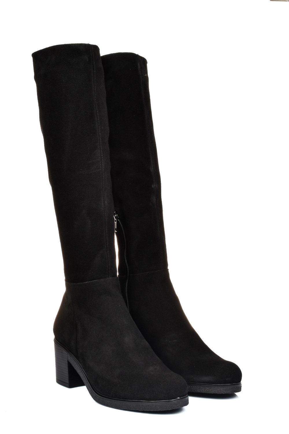 CIZME NEGRE PIELE NATURALA INTOARSA 8S7700