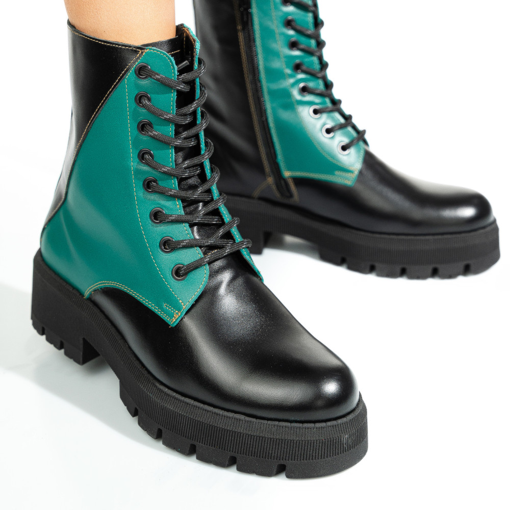 GHETE NEGRU VERDE PIELE NATURALA 1S7731