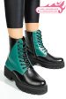 Ghete negru verde piele naturala 1s7731