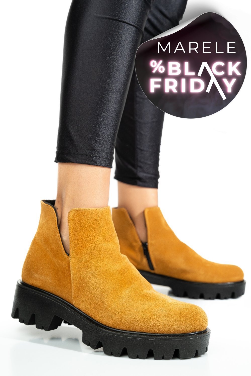 GHETE MARO DESCHIS PIELE NATURALA INTOARSA 0S7724