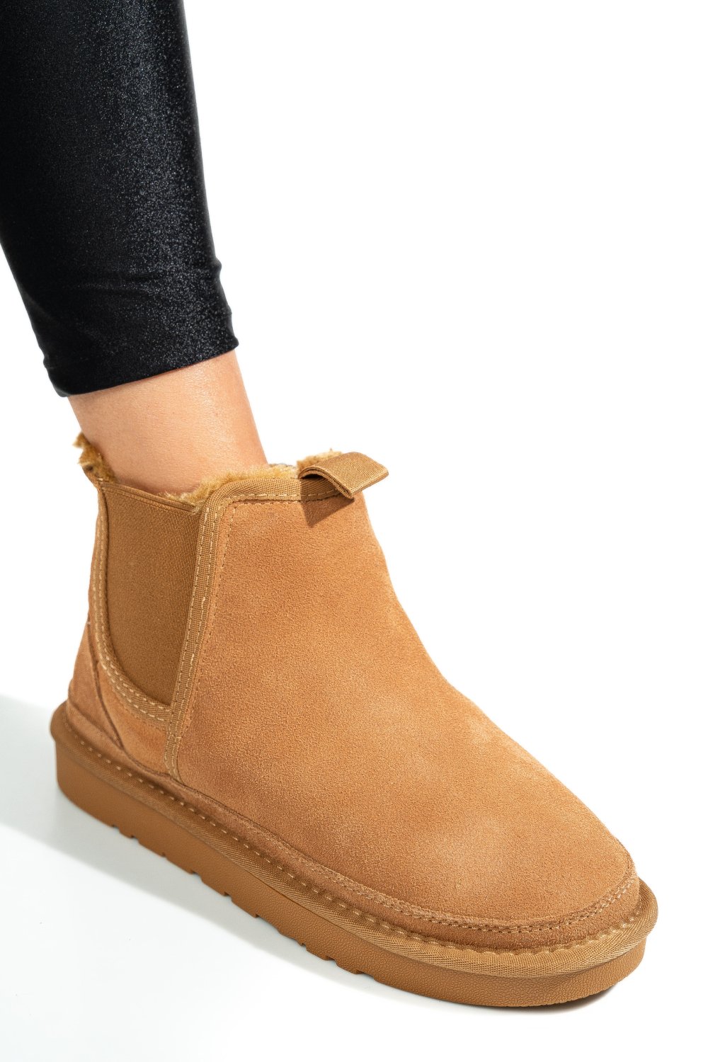 GHETE DAMA IMBLANITE PIELE NATURALA INTOARSA MARO 1S77208
