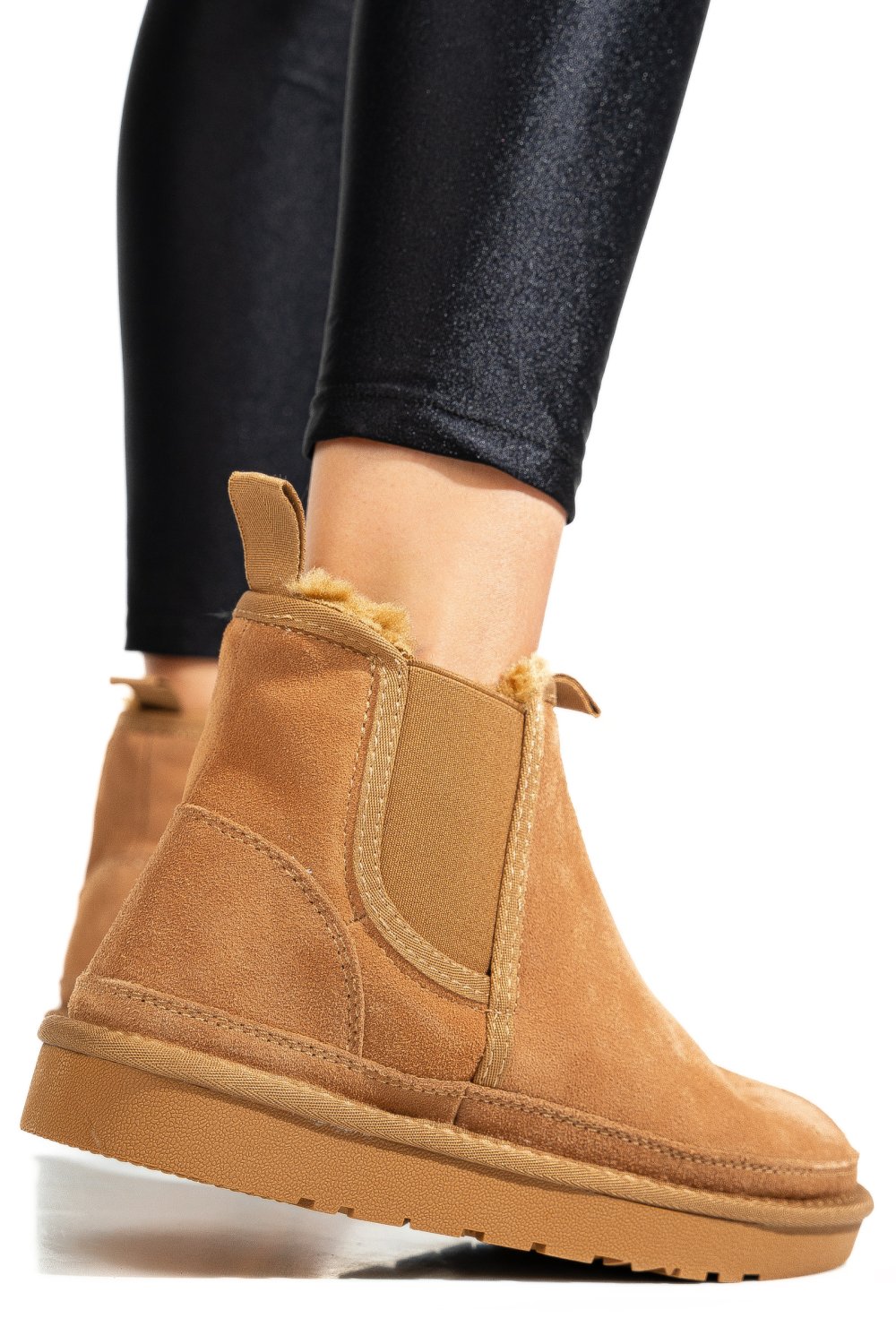 GHETE DAMA IMBLANITE PIELE NATURALA INTOARSA MARO 1S77208