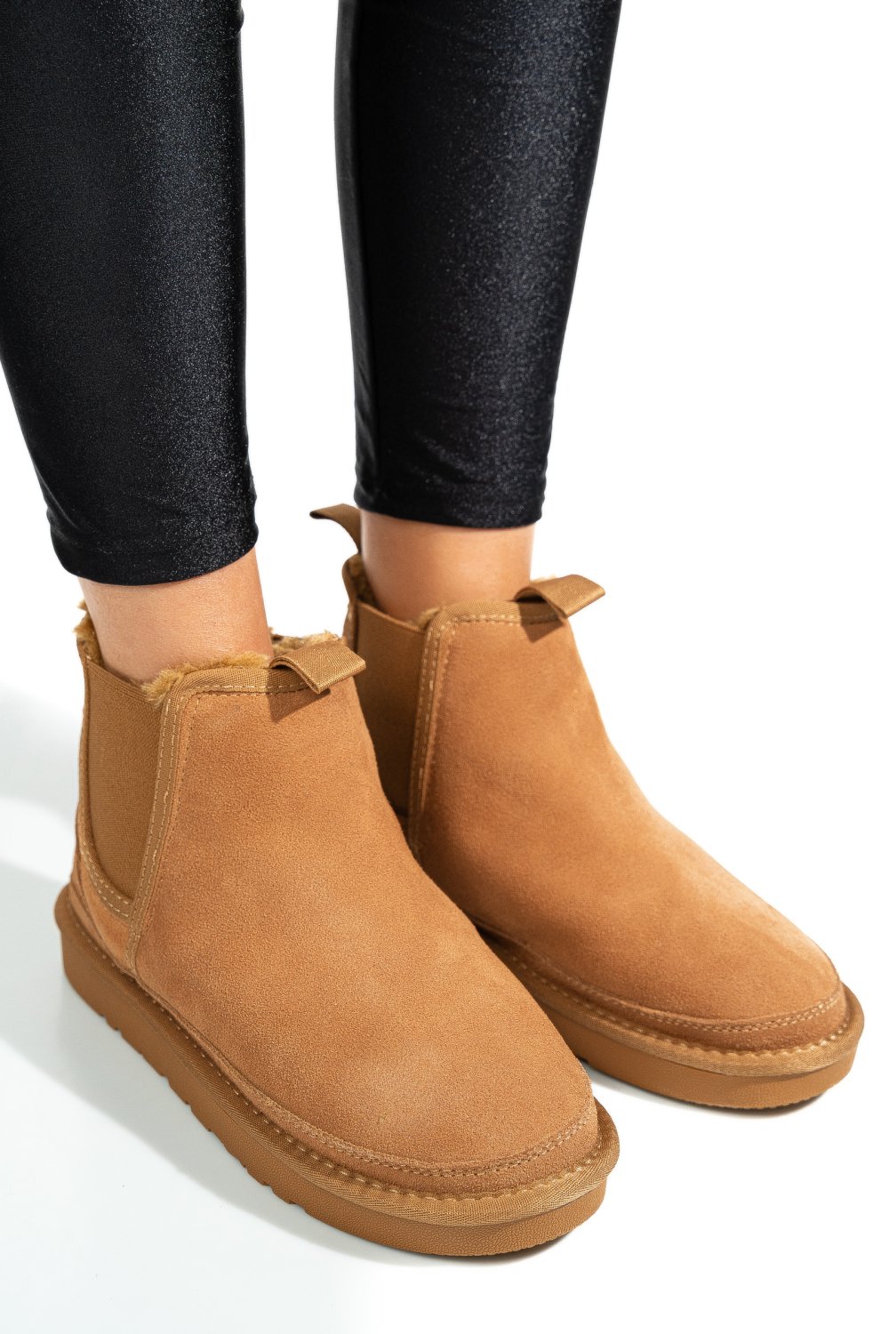 GHETE DAMA IMBLANITE PIELE NATURALA INTOARSA MARO 1S77208