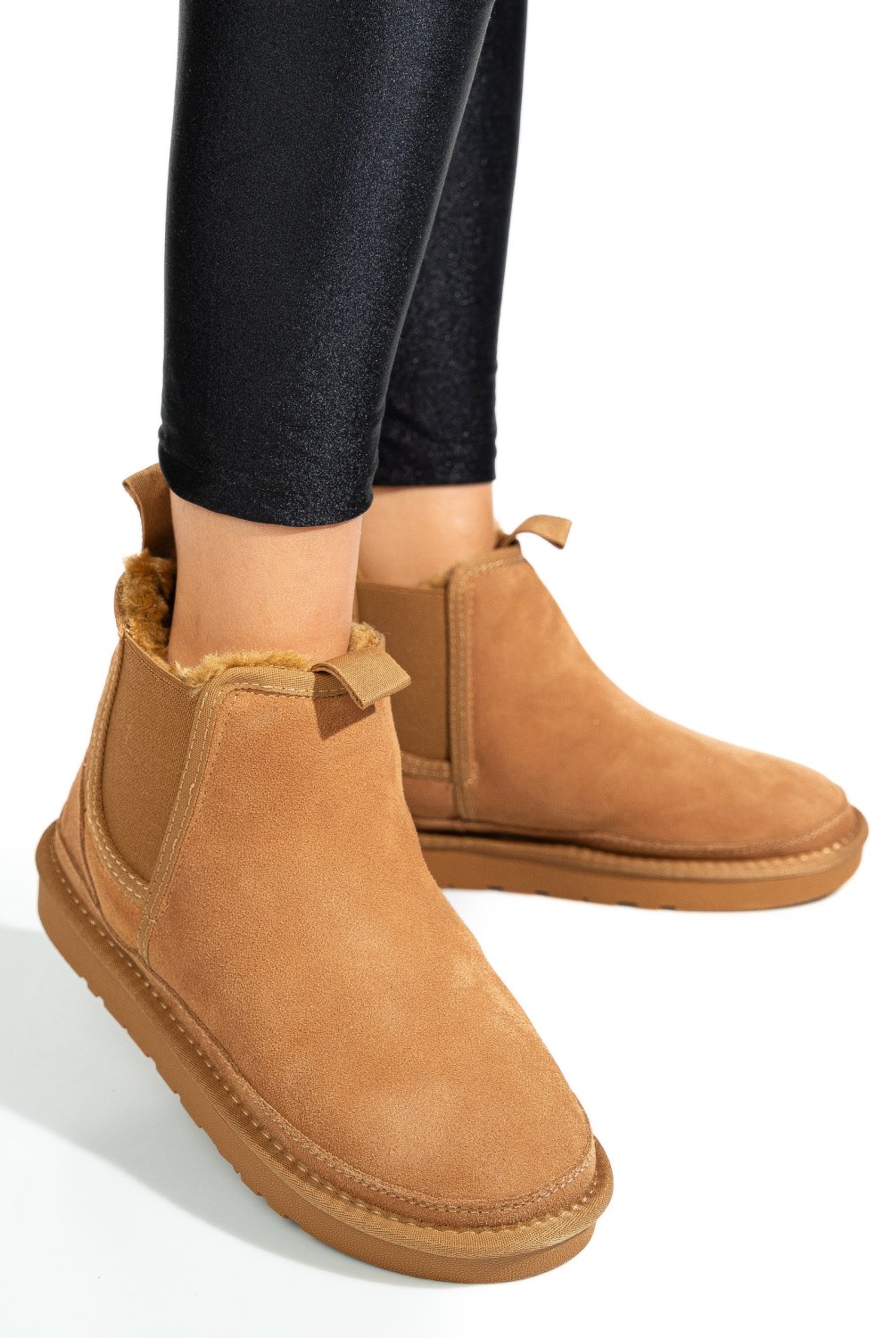 GHETE DAMA IMBLANITE PIELE NATURALA INTOARSA MARO 1S77208