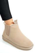 GHETE DAMA IMBLANITE PIELE NATURALA INTOARSA BEJ 1S77208