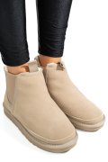 GHETE DAMA IMBLANITE PIELE NATURALA INTOARSA BEJ 1S77208