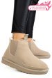 Ghete dama imblanite piele naturala intoarsa bej 1s77208