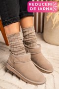 GHETE DAMA IMBLANITE PIELE NATURALA INTOARSA TAUPE 1S771200