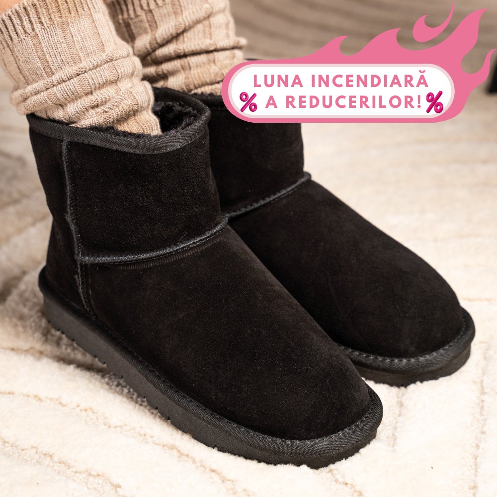 CIZME NEGRE PIELE NATURALA INTOARSA 5SP854