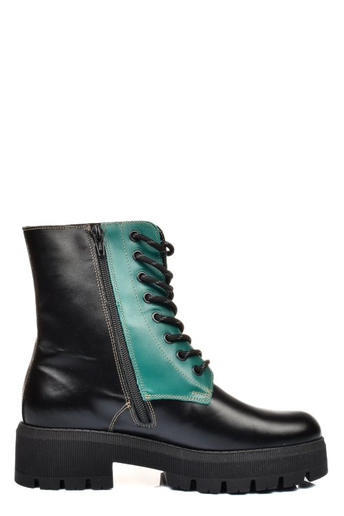 Ghete negru verde piele naturala 1s7731