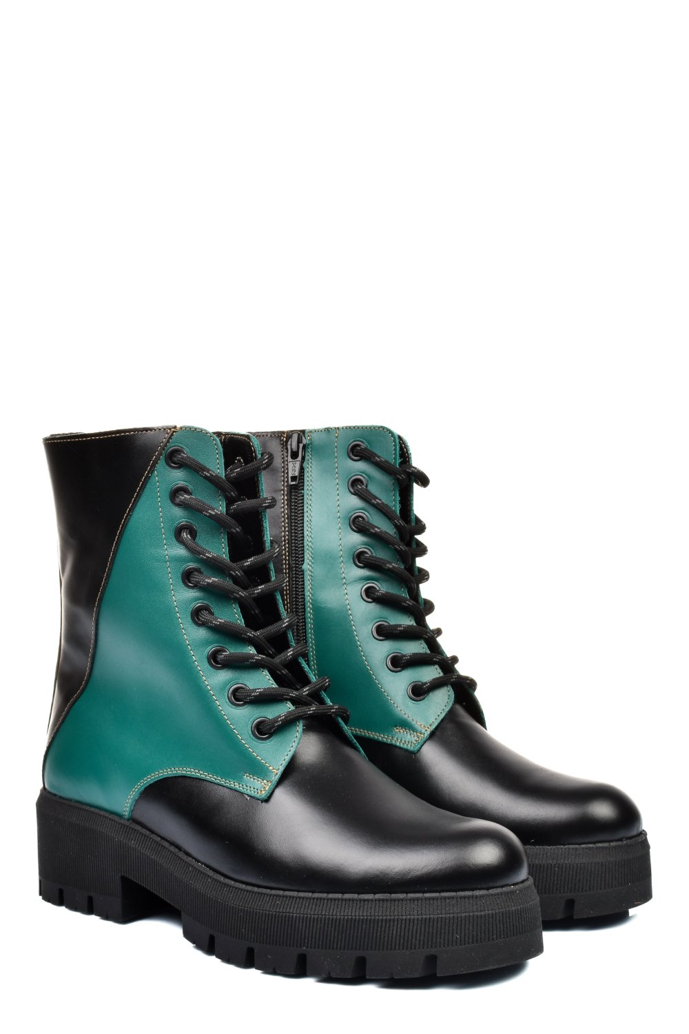 GHETE NEGRU VERDE PIELE NATURALA 1S7731