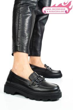 PANTOFI NEGRI PIELE NATURALA APCKD5402