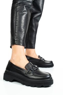 PANTOFI NEGRI PIELE NATURALA APCKD5402