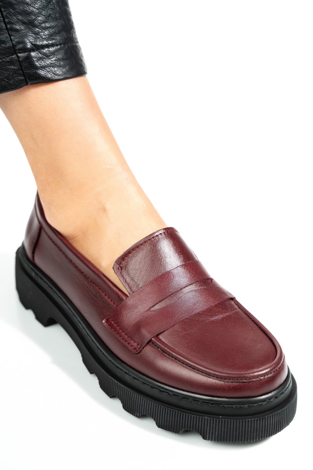 PANTOFI BORDO PIELE NATURALA APCKD2402