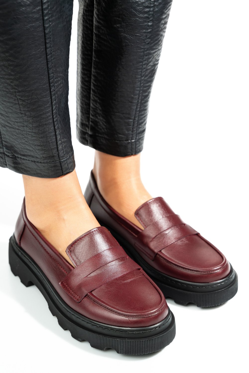 PANTOFI BORDO PIELE NATURALA APCKD2402