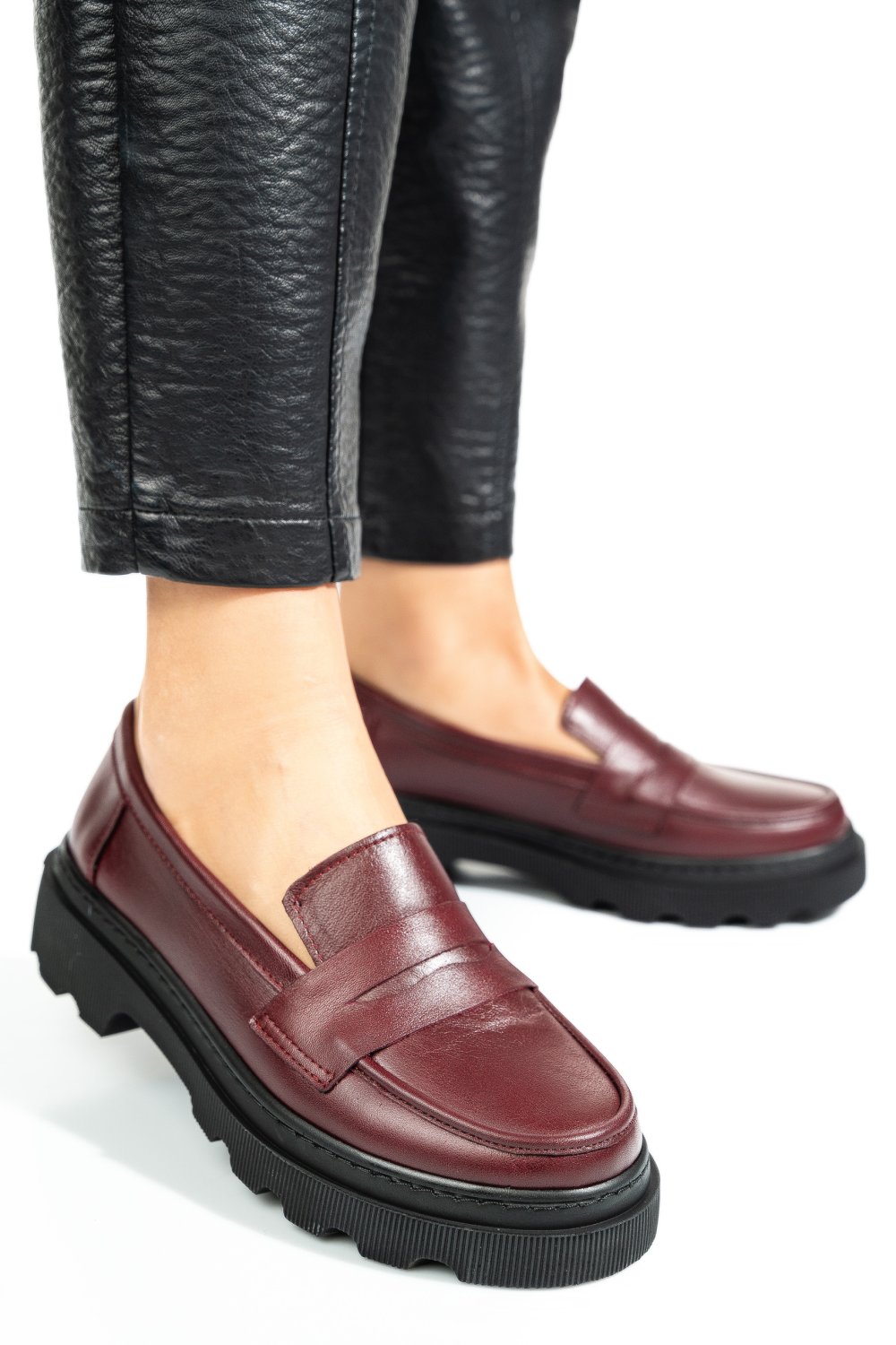 PANTOFI BORDO PIELE NATURALA APCKD2402