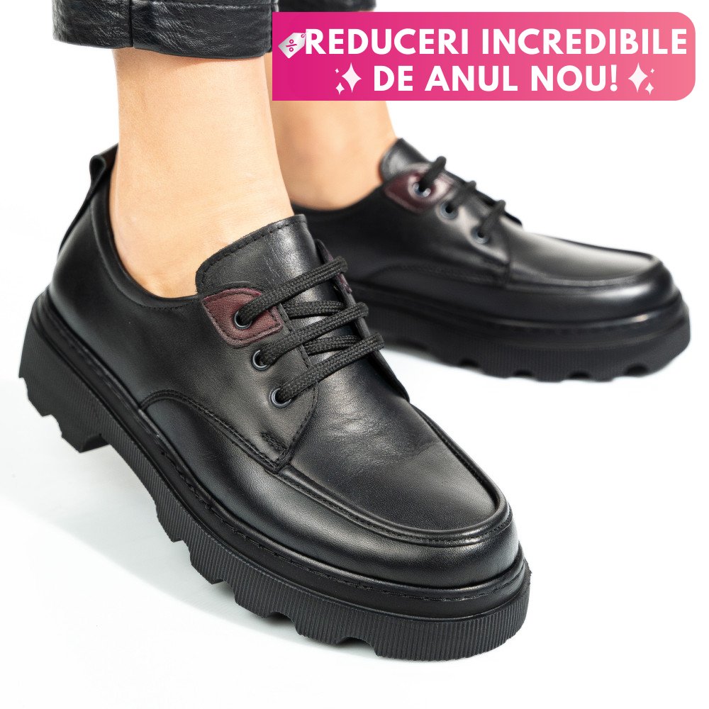 PANTOFI NEGRI PIELE NATURALA APCKD7465