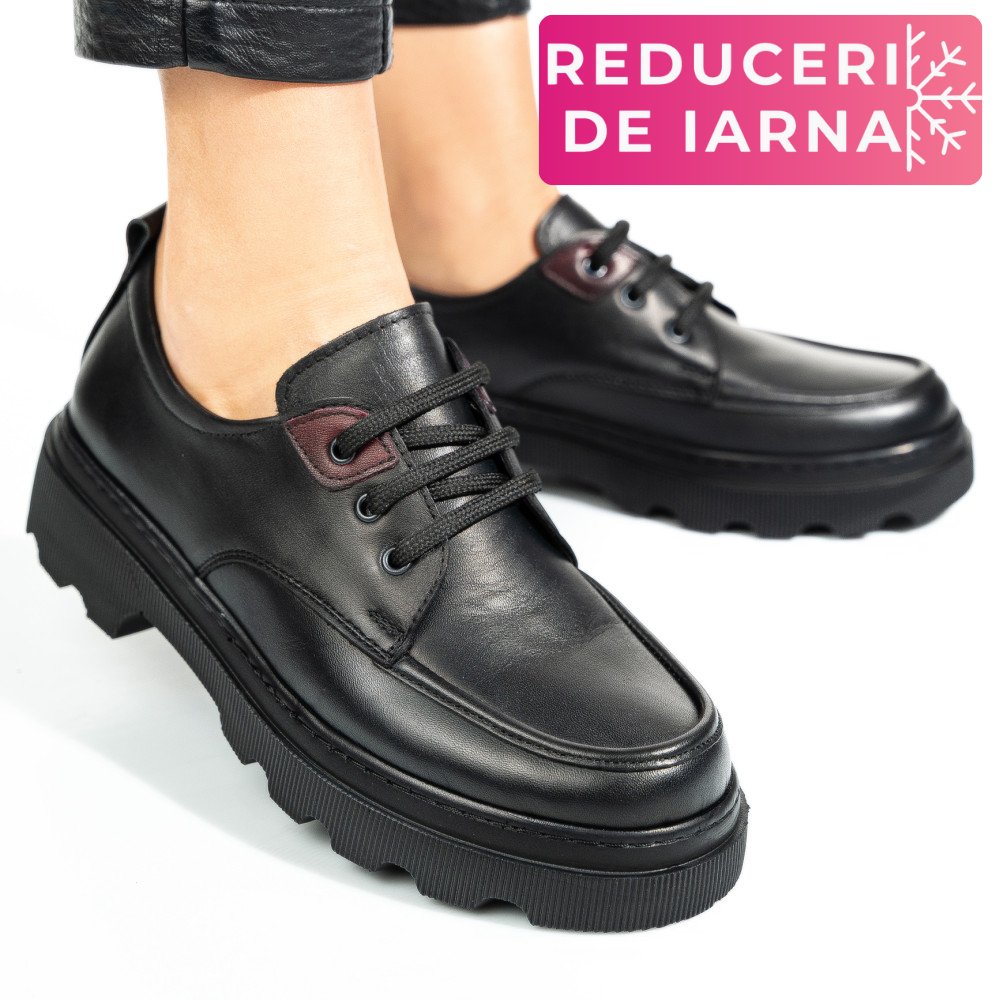 PANTOFI NEGRI PIELE NATURALA APCKD7465