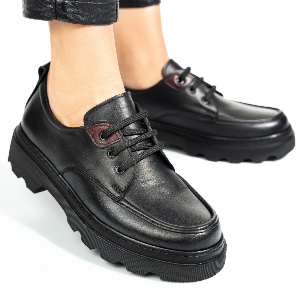 PANTOFI NEGRI PIELE NATURALA APCKD7465