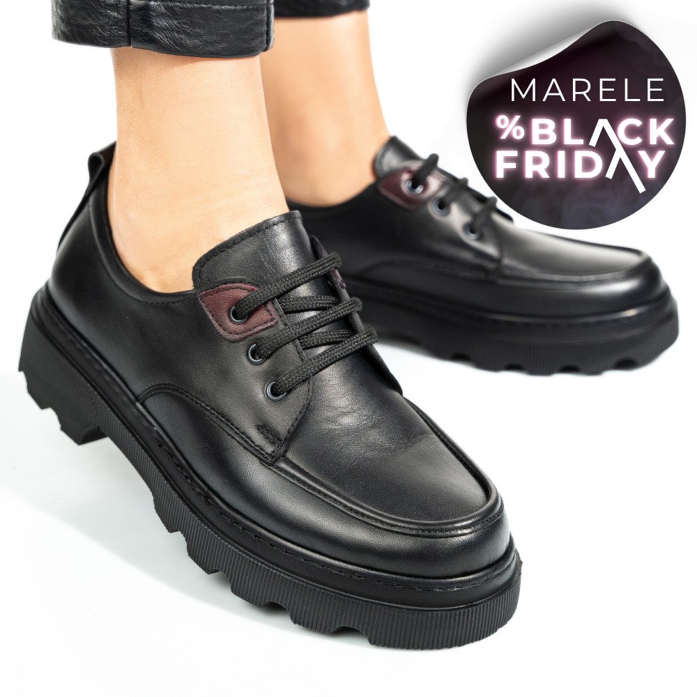 PANTOFI NEGRI PIELE NATURALA APCKD7465