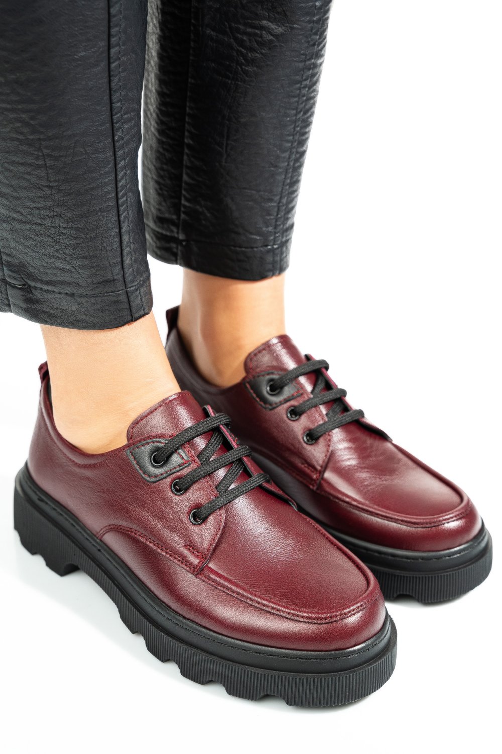 PANTOFI BORDO PIELE NATURALA APCKD7465